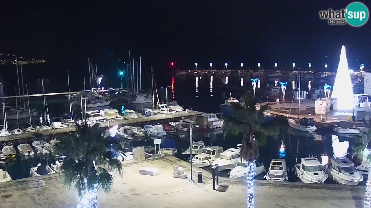 Webcam Koper – Panorama of the marina and promenade from the Grand Hotel Koper