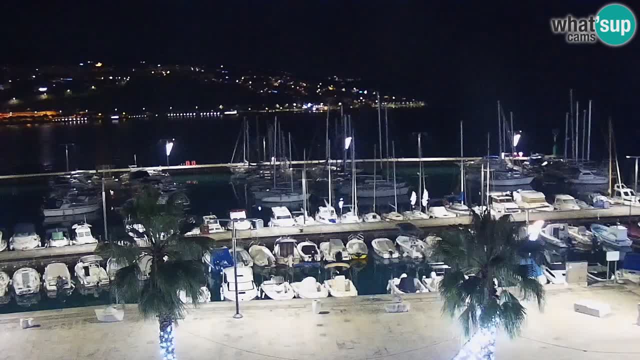 Webcam Koper – Panorama of the marina and promenade from the Grand Hotel Koper