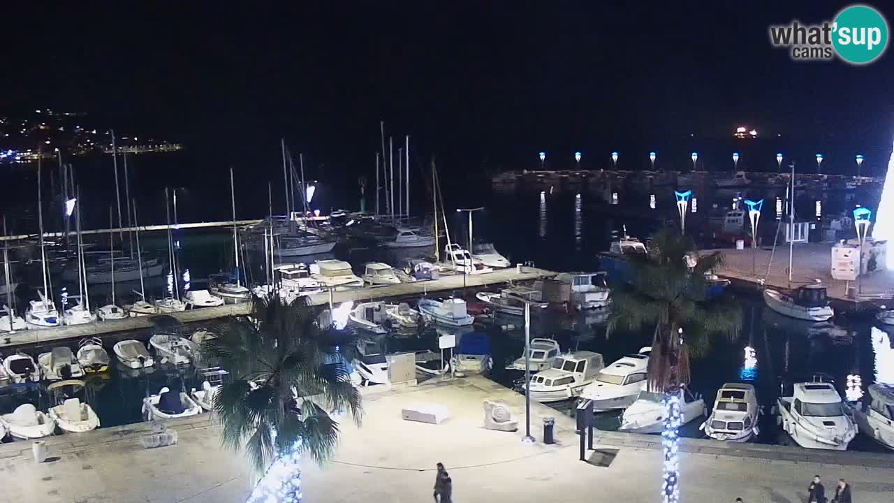 Webcam Koper – Panorama of the marina and promenade from the Grand Hotel Koper