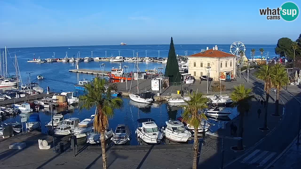 Spletna kamera Koper – Panorama na marino in promenado s Hotela Grand Koper