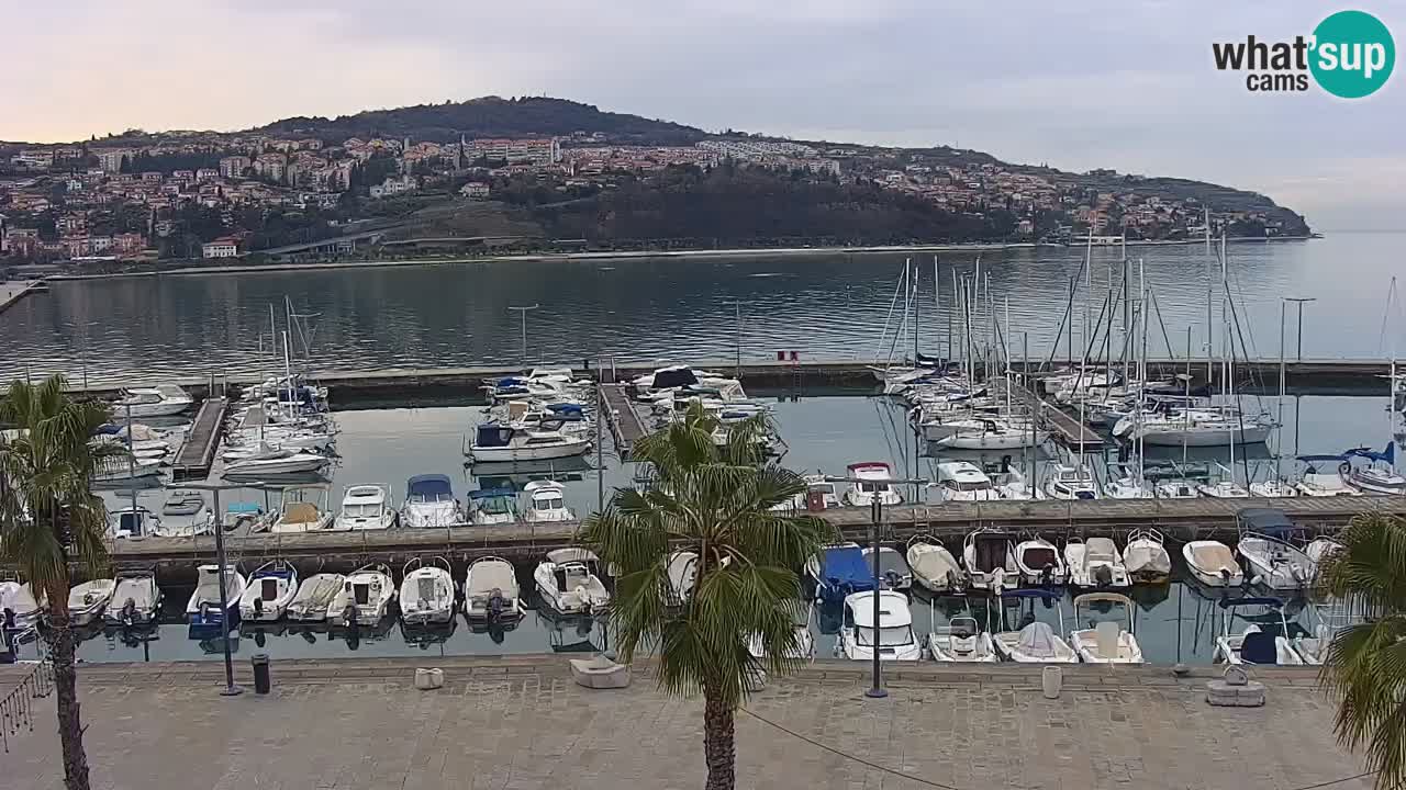 Webcam Koper – Panorama de la marina et de la promenade depuis le Grand Hotel Koper