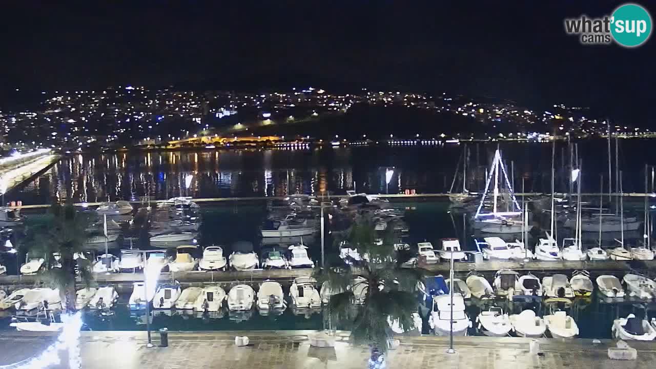 Webcam Koper – Panorama des Jachthafens und der Promenade vom Hotel Grand Koper
