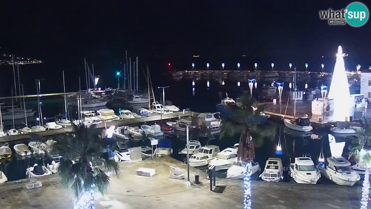 Webcam Koper – Panorama of the marina and promenade from the Grand Hotel Koper
