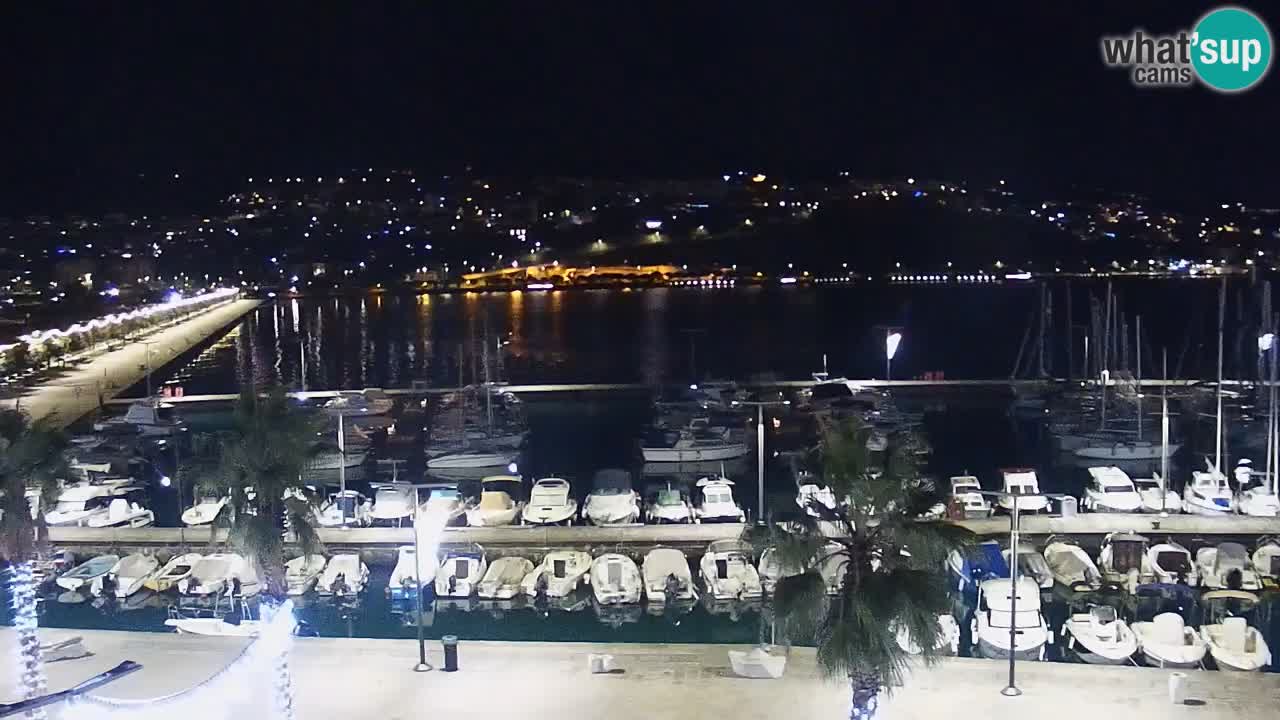 Webcam Koper – Panorama of the marina and promenade from the Grand Hotel Koper