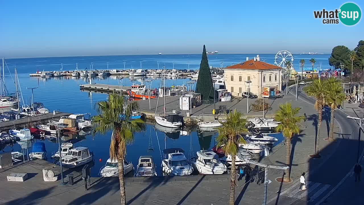 Camera en vivo Koper – puerto deportivo y paseo marítimo desde el Hotel Grand Koper