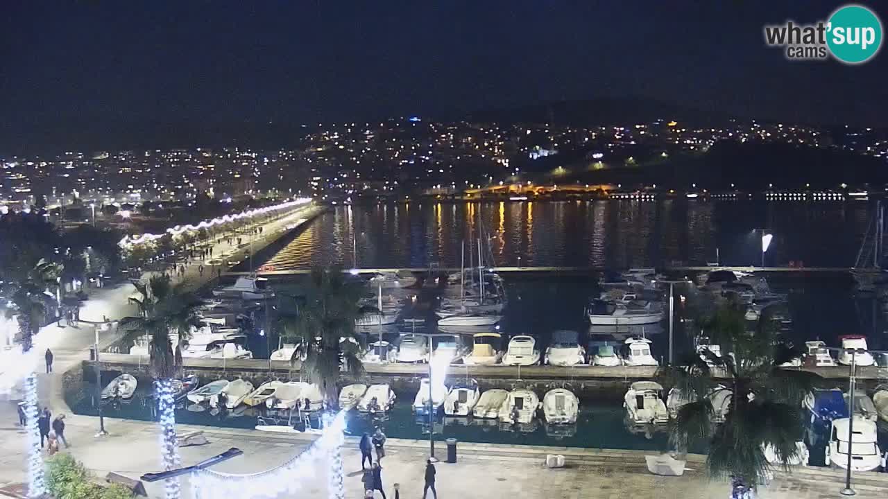 Webcam Koper – Panorama des Jachthafens und der Promenade vom Hotel Grand Koper