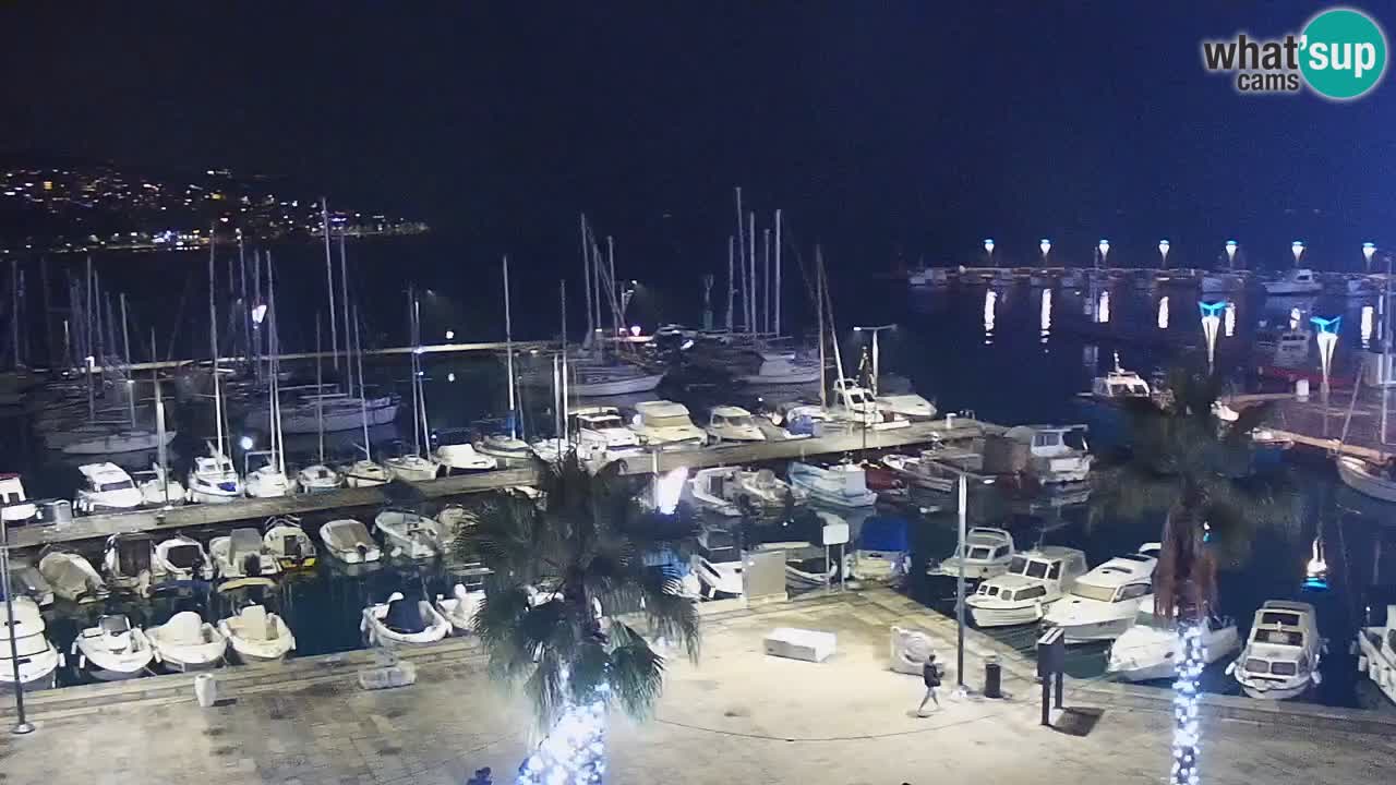 Webcam Koper – Panorama des Jachthafens und der Promenade vom Hotel Grand Koper