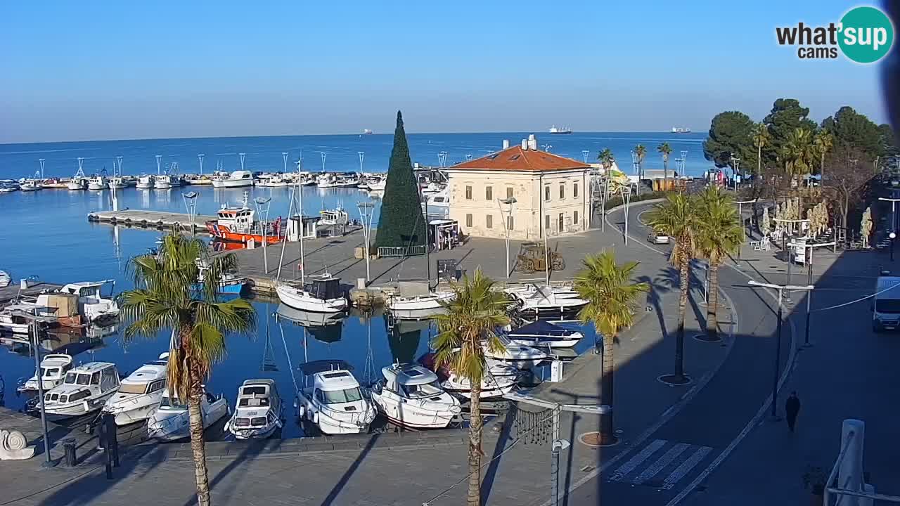 Spletna kamera Koper – Panorama na marino in promenado s Hotela Grand Koper