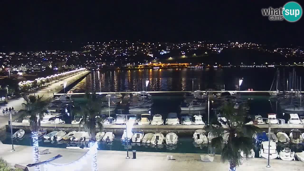 Webcam Koper – Panorama of the marina and promenade from the Grand Hotel Koper