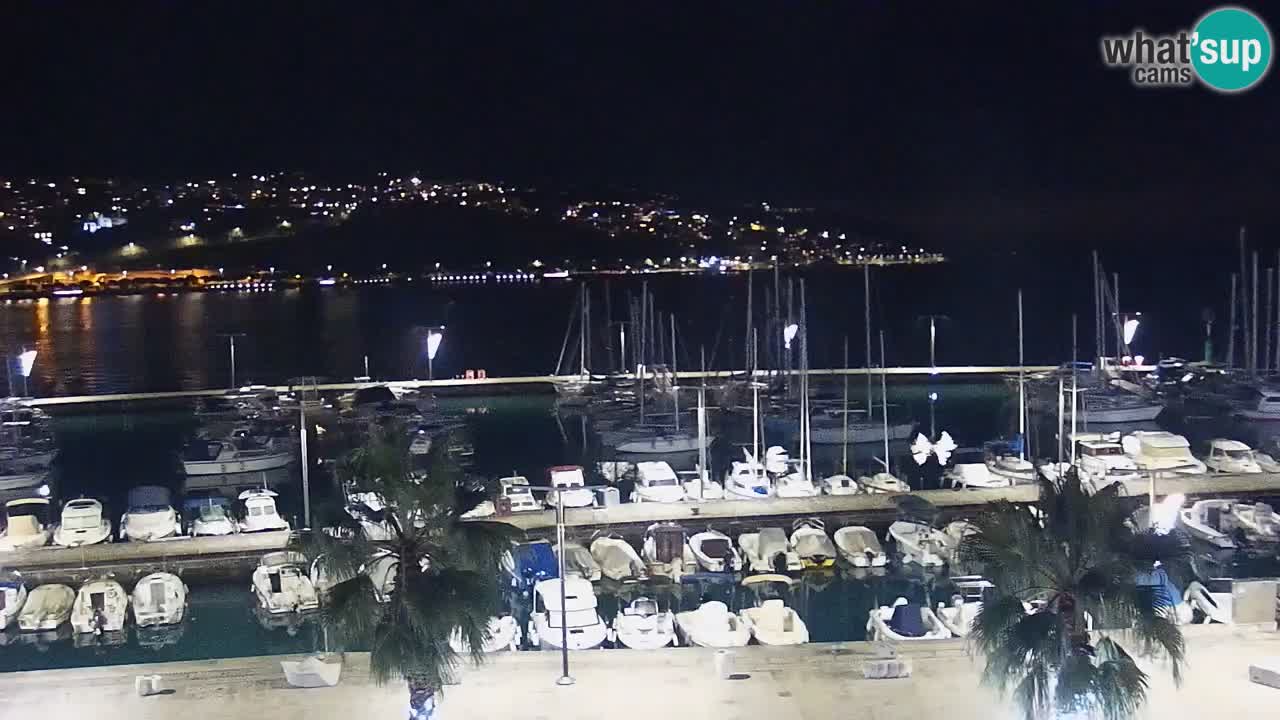 Webcam Koper – Panorama des Jachthafens und der Promenade vom Hotel Grand Koper
