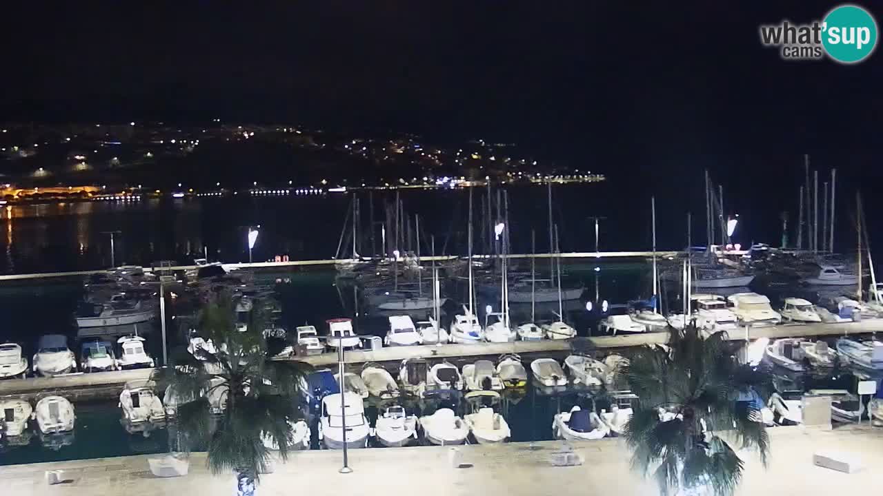 Webcam Koper – Panorama of the marina and promenade from the Grand Hotel Koper