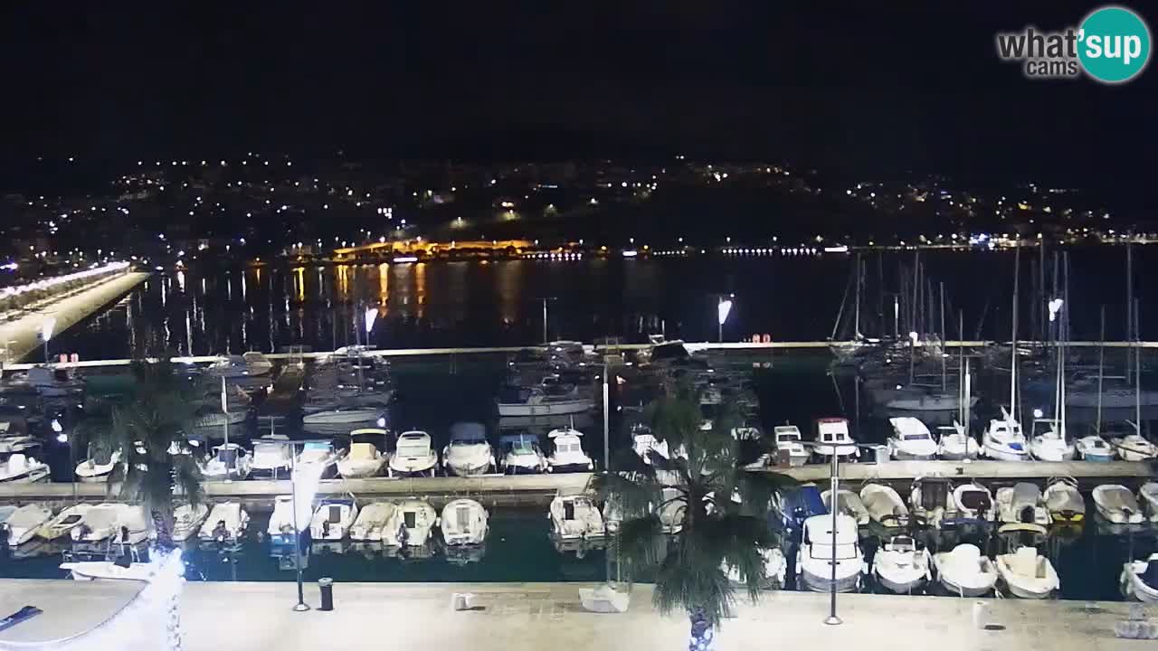 Webcam Koper – Panorama of the marina and promenade from the Grand Hotel Koper