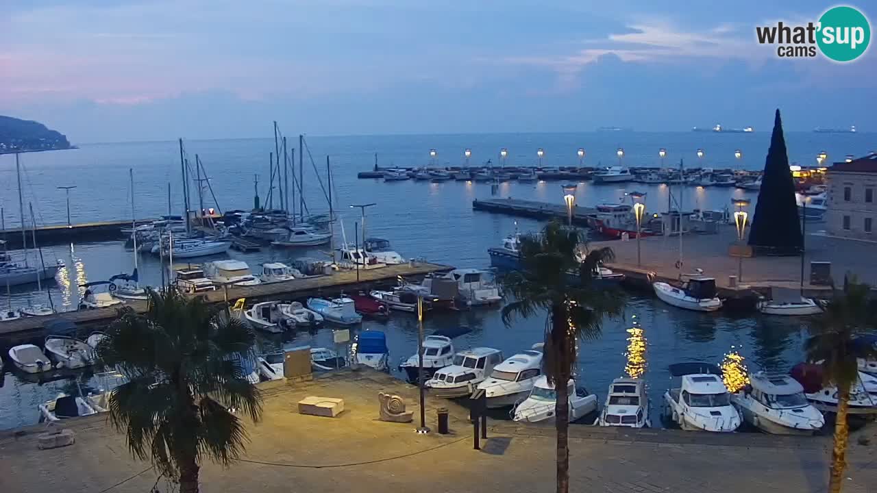 Webcam Koper – Panorama of the marina and promenade from the Grand Hotel Koper