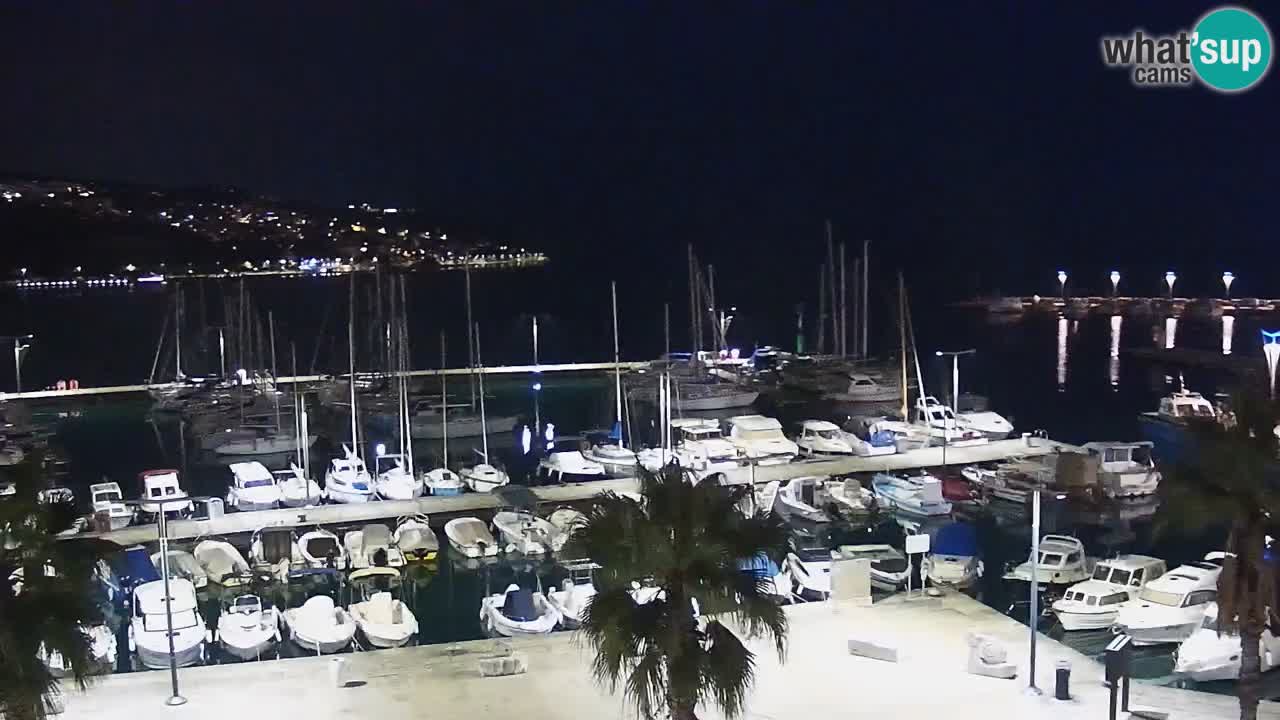 Webcam Koper – Panorama of the marina and promenade from the Grand Hotel Koper