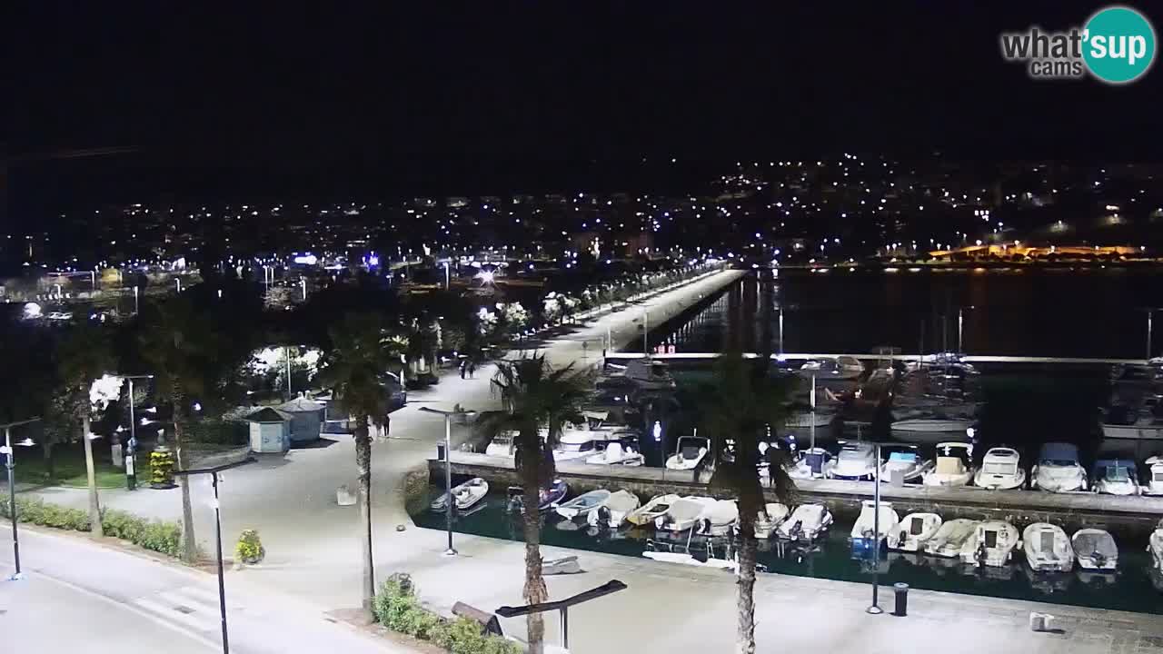 Webcam Koper – Panorama of the marina and promenade from the Grand Hotel Koper