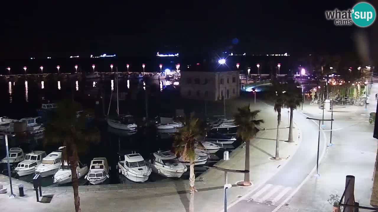 Webcam Koper – Panorama of the marina and promenade from the Grand Hotel Koper