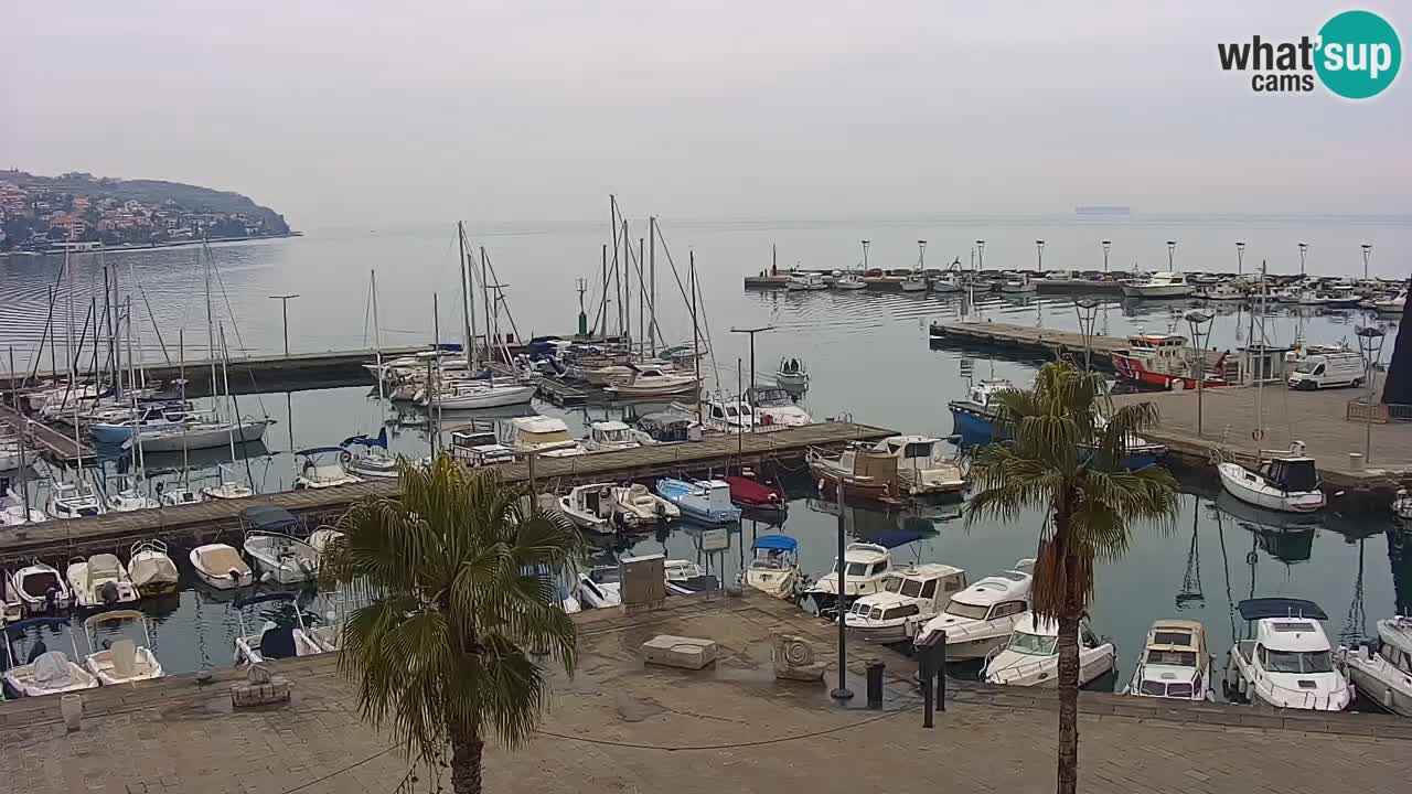 Camera en vivo Koper – puerto deportivo y paseo marítimo desde el Hotel Grand Koper