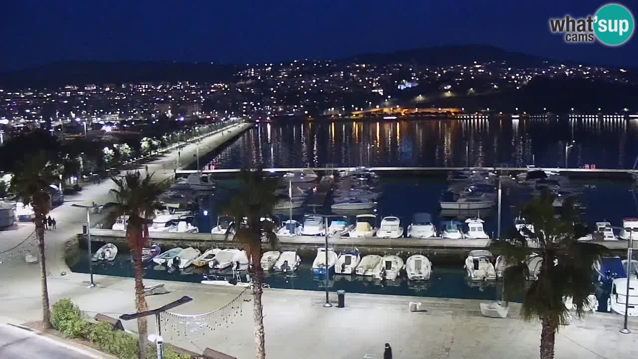 Webcam Koper – Panorama des Jachthafens und der Promenade vom Hotel Grand Koper