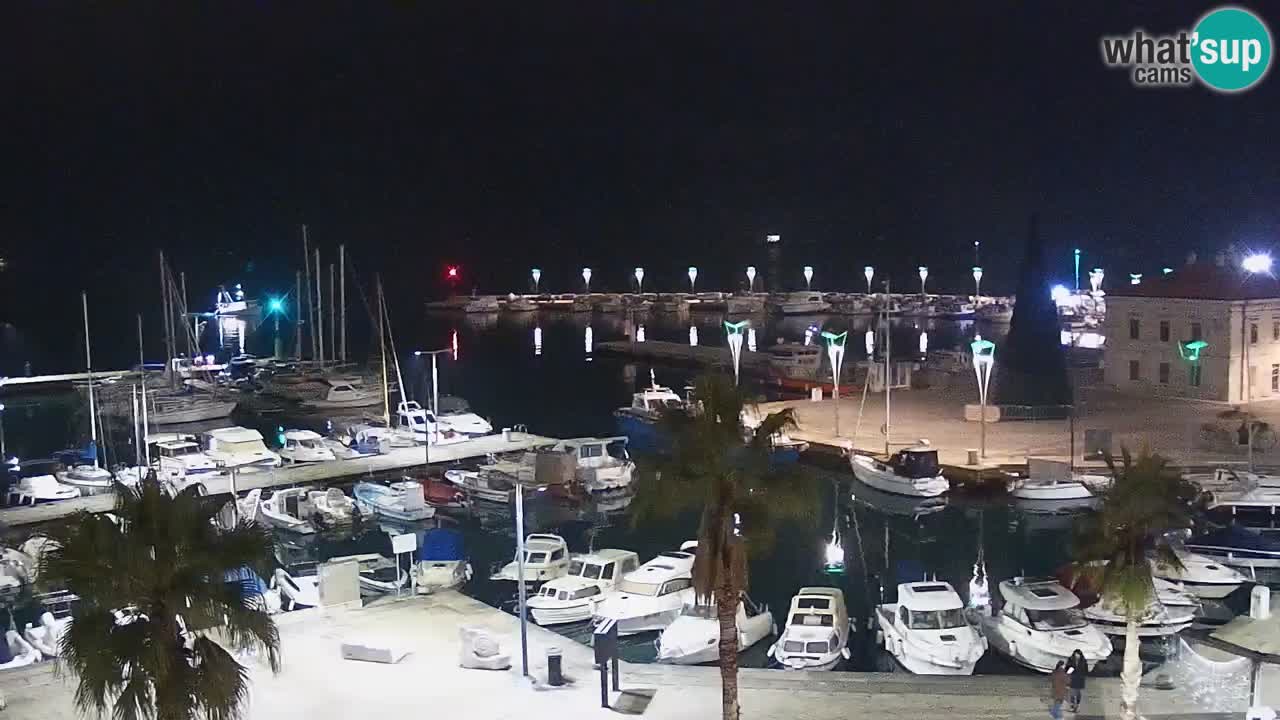 Webcam Koper – Panorama des Jachthafens und der Promenade vom Hotel Grand Koper