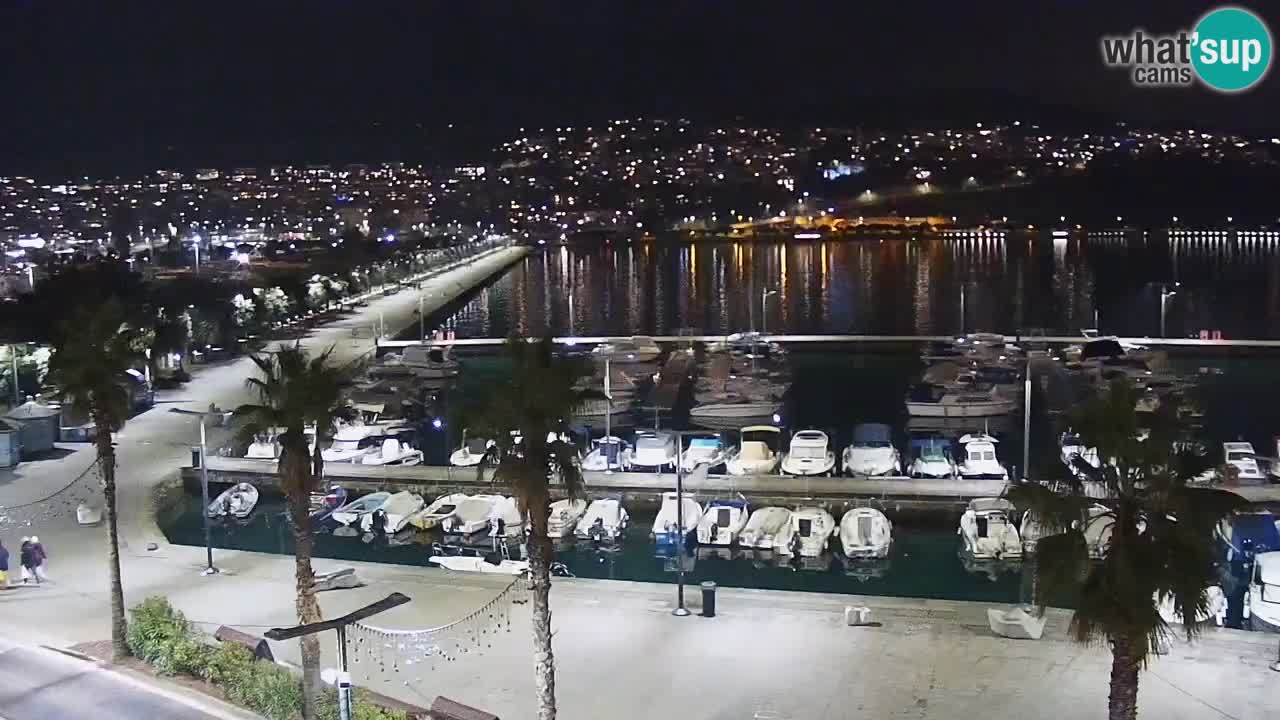 Webcam Koper – Panorama des Jachthafens und der Promenade vom Hotel Grand Koper