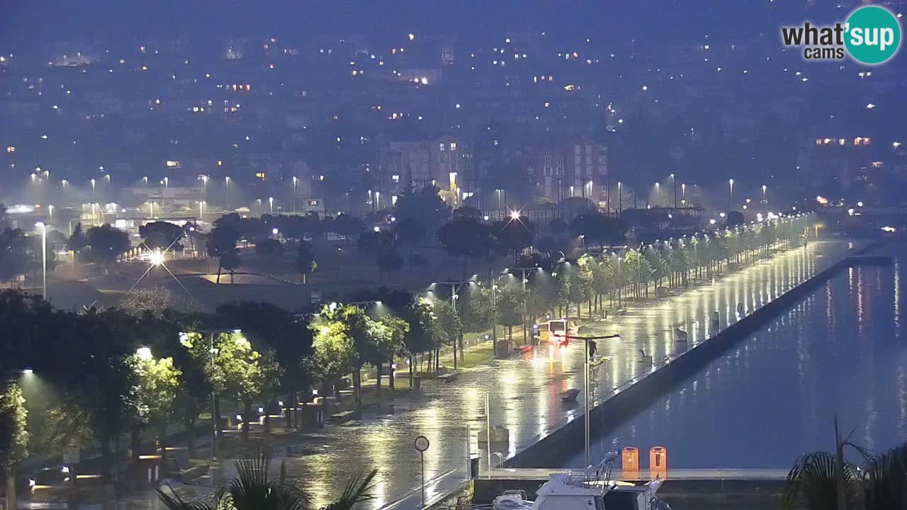 Webcam Koper – Panorama des Jachthafens und der Promenade vom Hotel Grand Koper