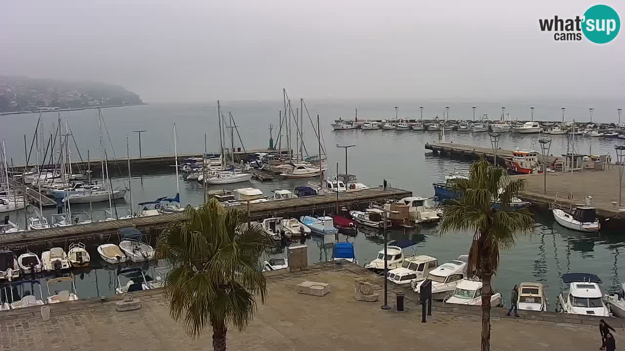 Camera en vivo Koper – puerto deportivo y paseo marítimo desde el Hotel Grand Koper