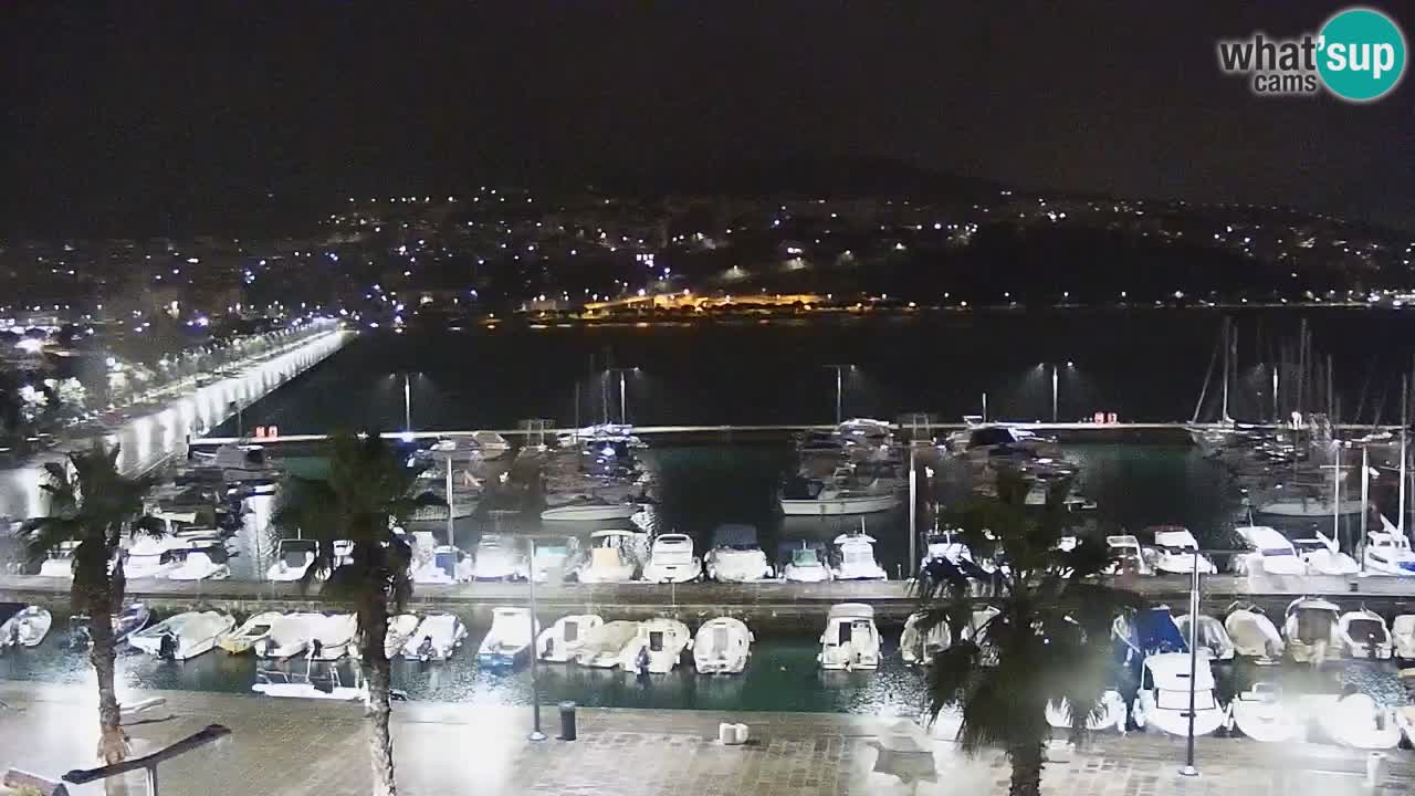 Webcam Koper – Panorama de la marina et de la promenade depuis le Grand Hotel Koper