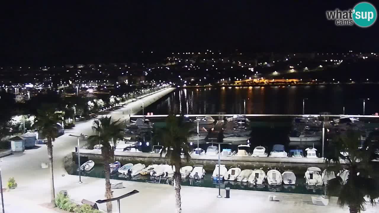 Webcam Koper – Panorama of the marina and promenade from the Grand Hotel Koper