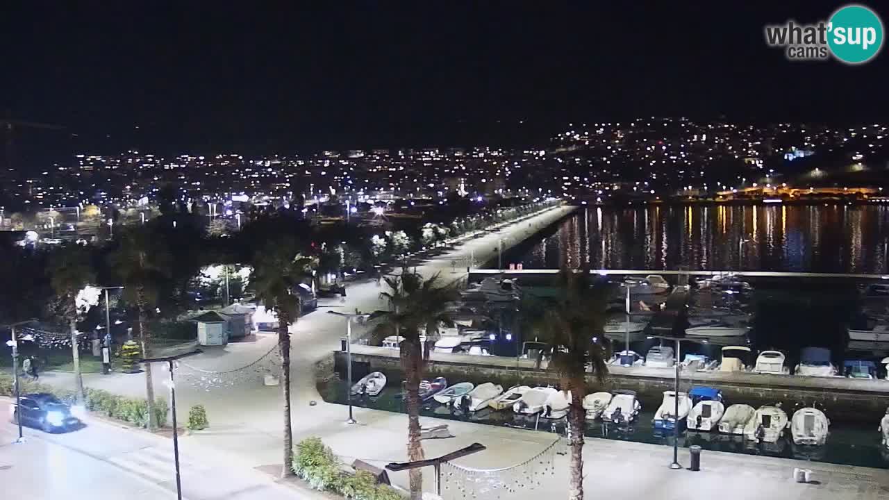 Webcam Koper – Panorama des Jachthafens und der Promenade vom Hotel Grand Koper