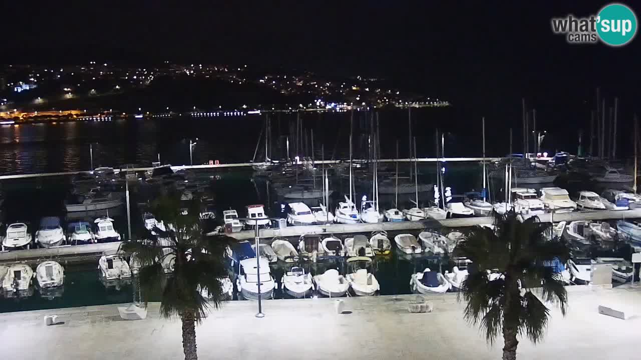 Webcam Koper – Panorama of the marina and promenade from the Grand Hotel Koper