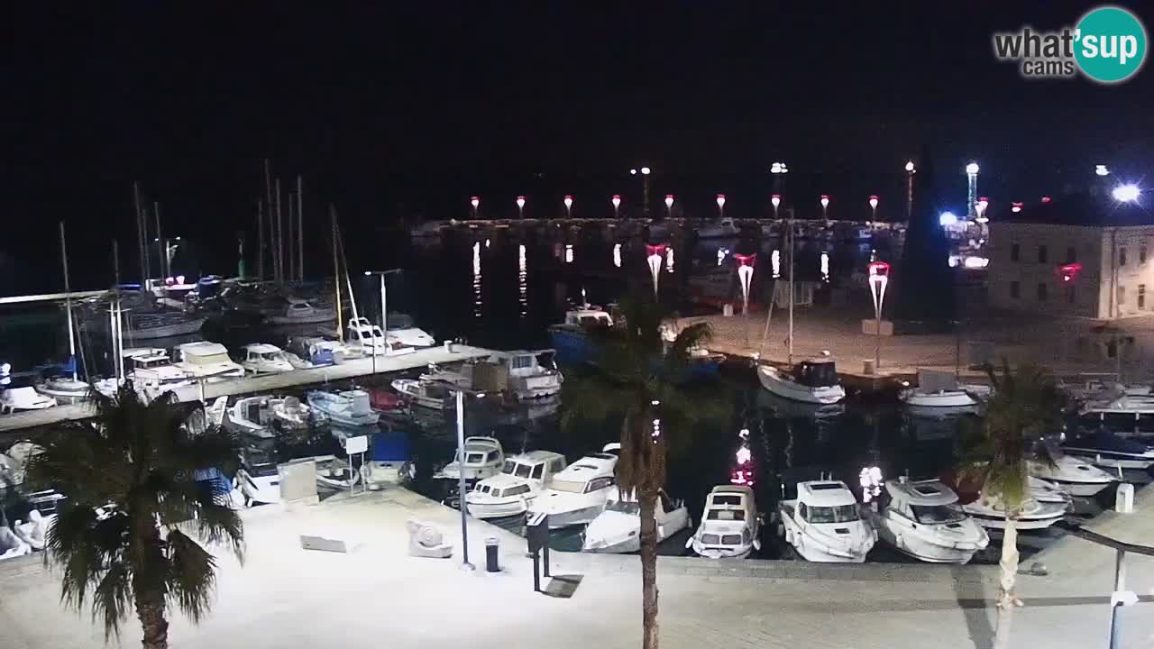 Webcam Koper – Panorama of the marina and promenade from the Grand Hotel Koper