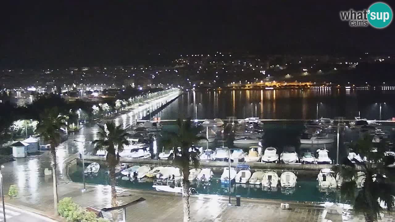 Webcam Koper – Panorama de la marina et de la promenade depuis le Grand Hotel Koper