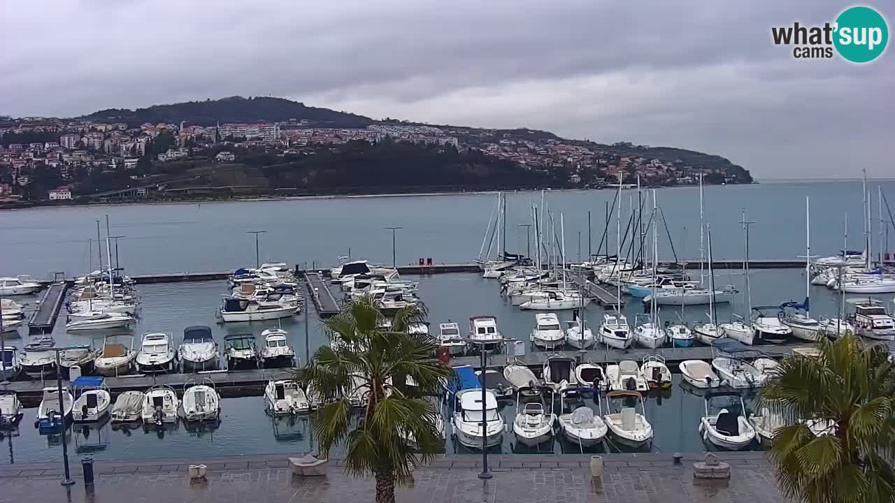 Webcam Koper – Panorama of the marina and promenade from the Grand Hotel Koper