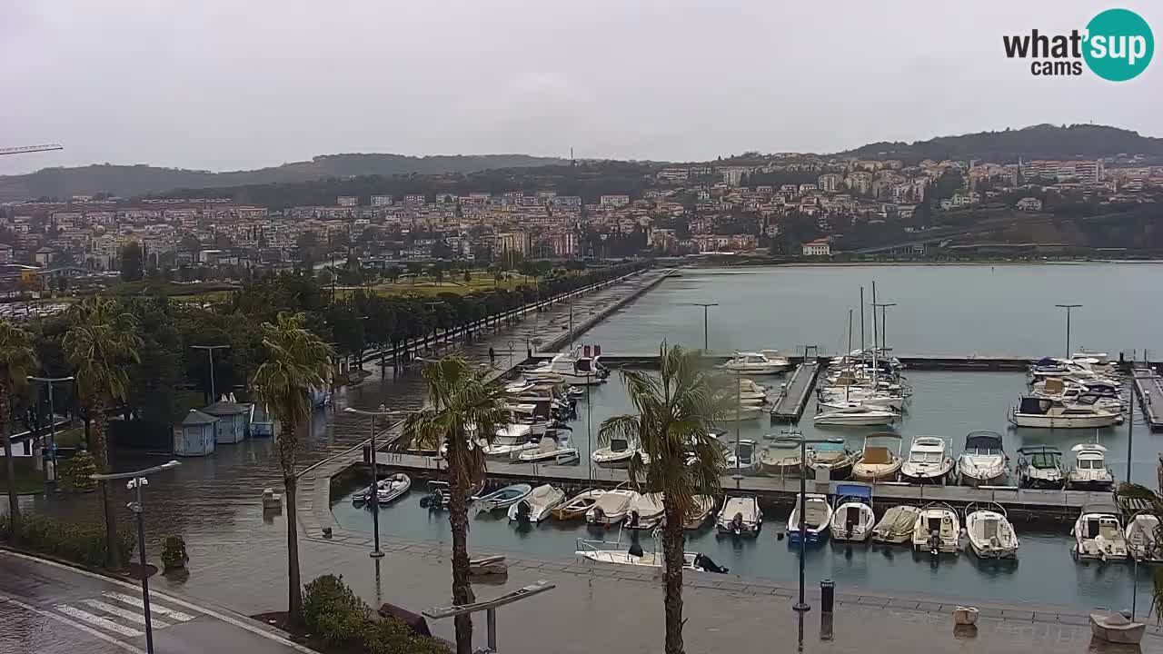Webcam Koper – Panorama de la marina et de la promenade depuis le Grand Hotel Koper