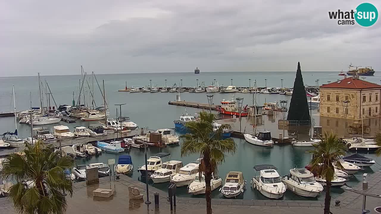 Webcam Koper – Panorama de la marina et de la promenade depuis le Grand Hotel Koper