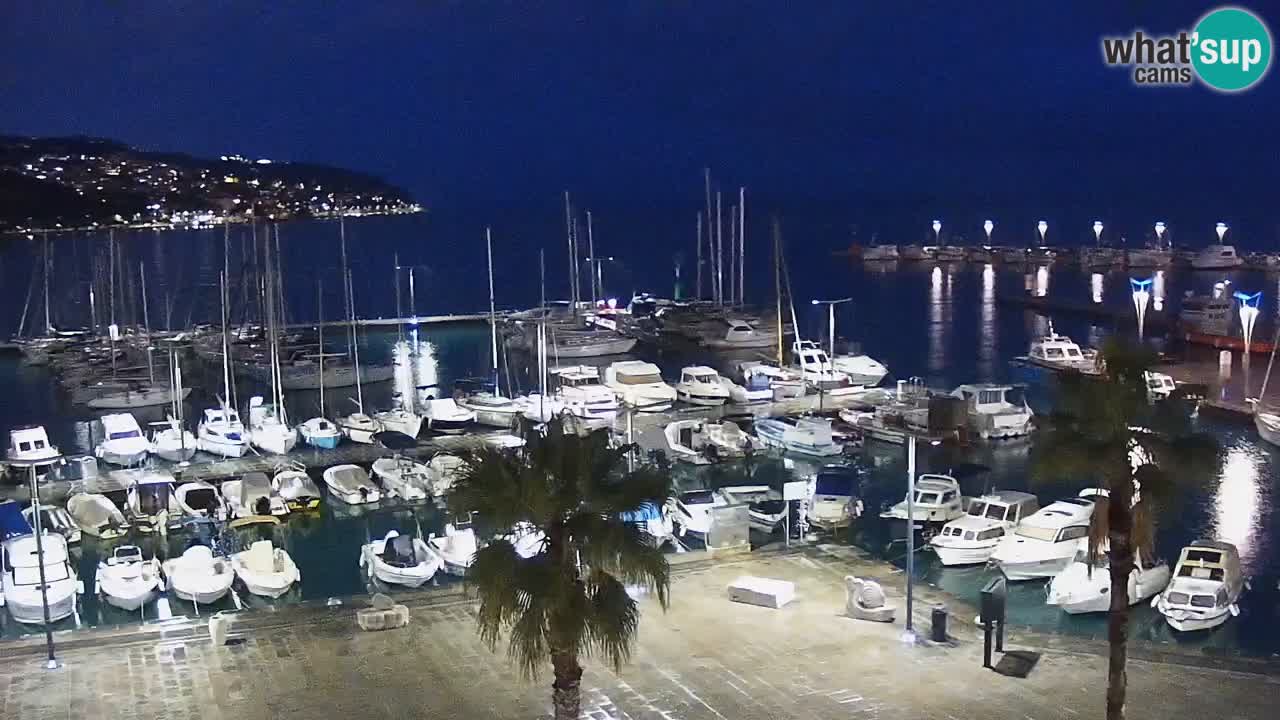 Webcam Koper – Panorama of the marina and promenade from the Grand Hotel Koper
