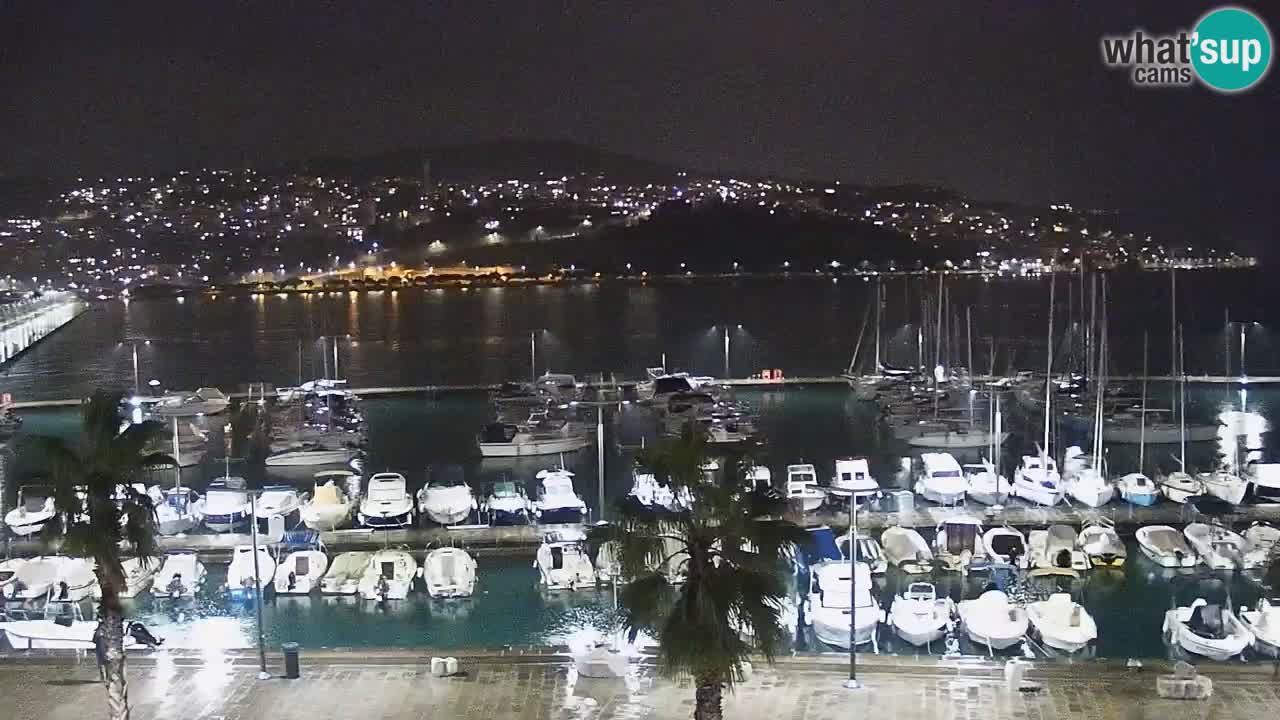 Webcam Koper – Panorama des Jachthafens und der Promenade vom Hotel Grand Koper