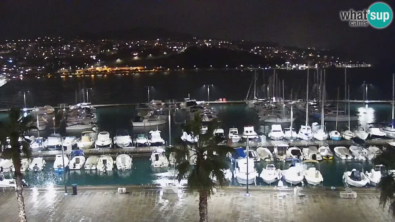 Webcam Koper – Panorama des Jachthafens und der Promenade vom Hotel Grand Koper