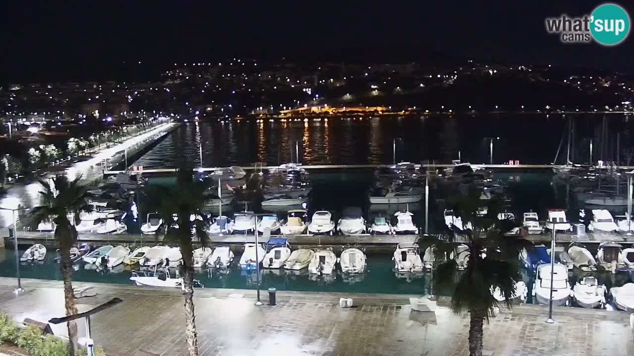 Webcam Koper – Panorama of the marina and promenade from the Grand Hotel Koper