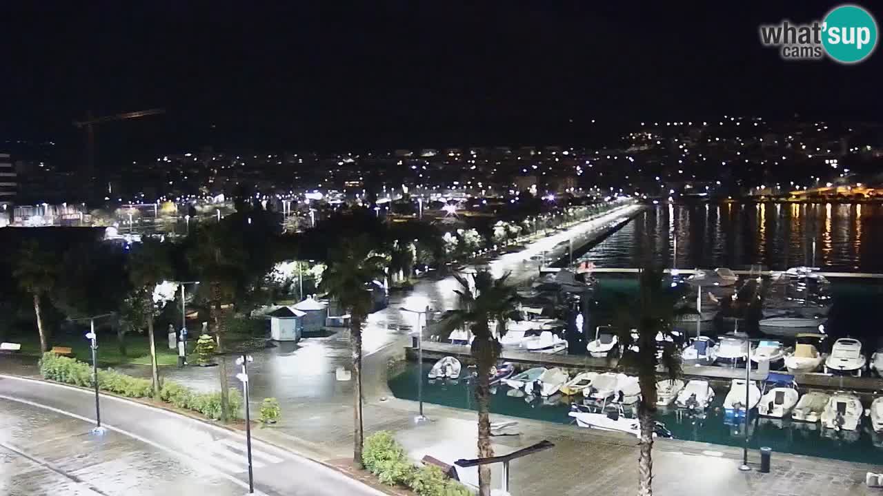 Webcam Koper – Panorama of the marina and promenade from the Grand Hotel Koper