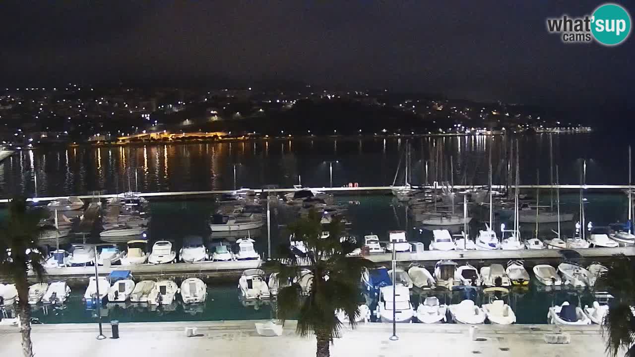 Webcam Koper – Panorama of the marina and promenade from the Grand Hotel Koper