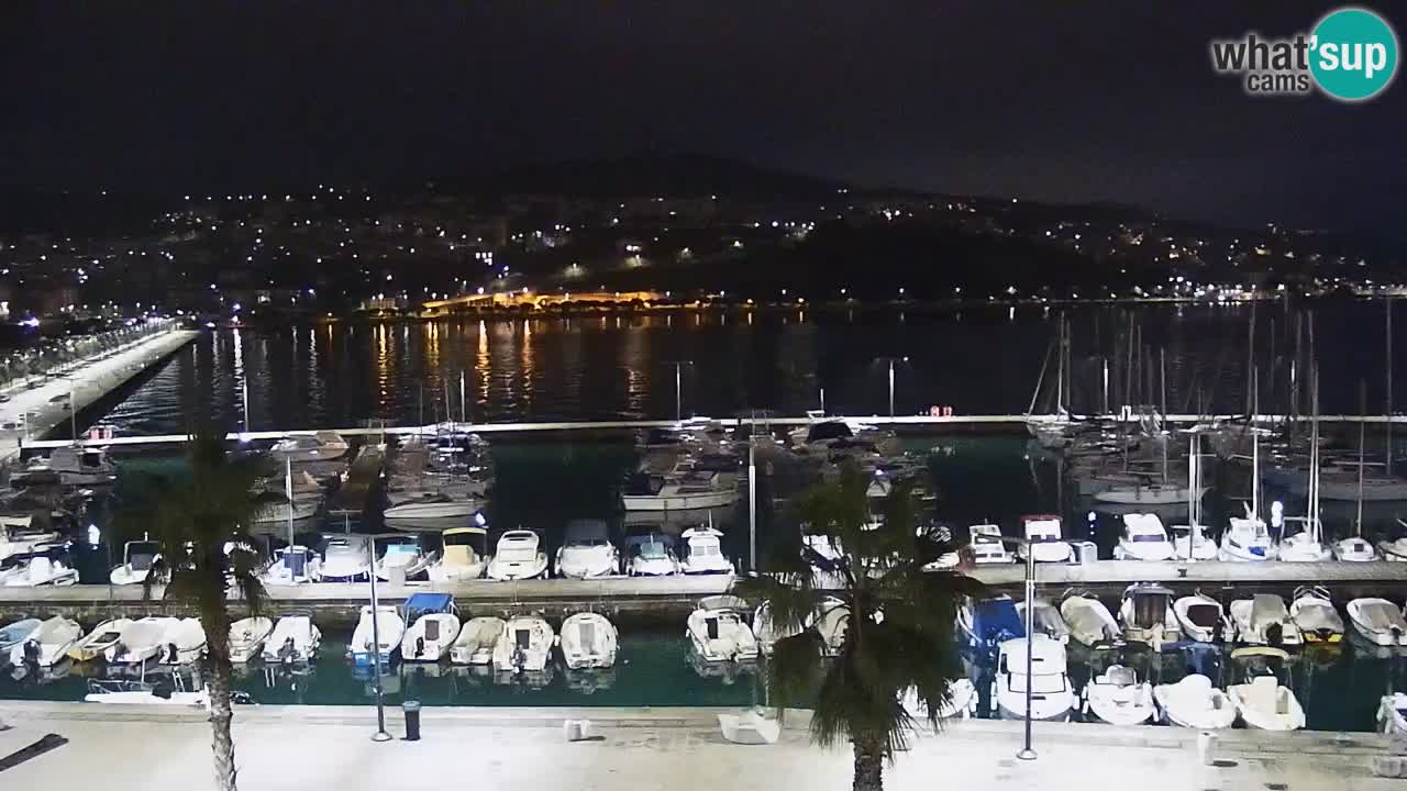 Webcam Koper – Panorama des Jachthafens und der Promenade vom Hotel Grand Koper