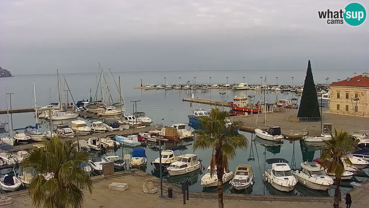 Webcam Koper – Panorama of the marina and promenade from the Grand Hotel Koper