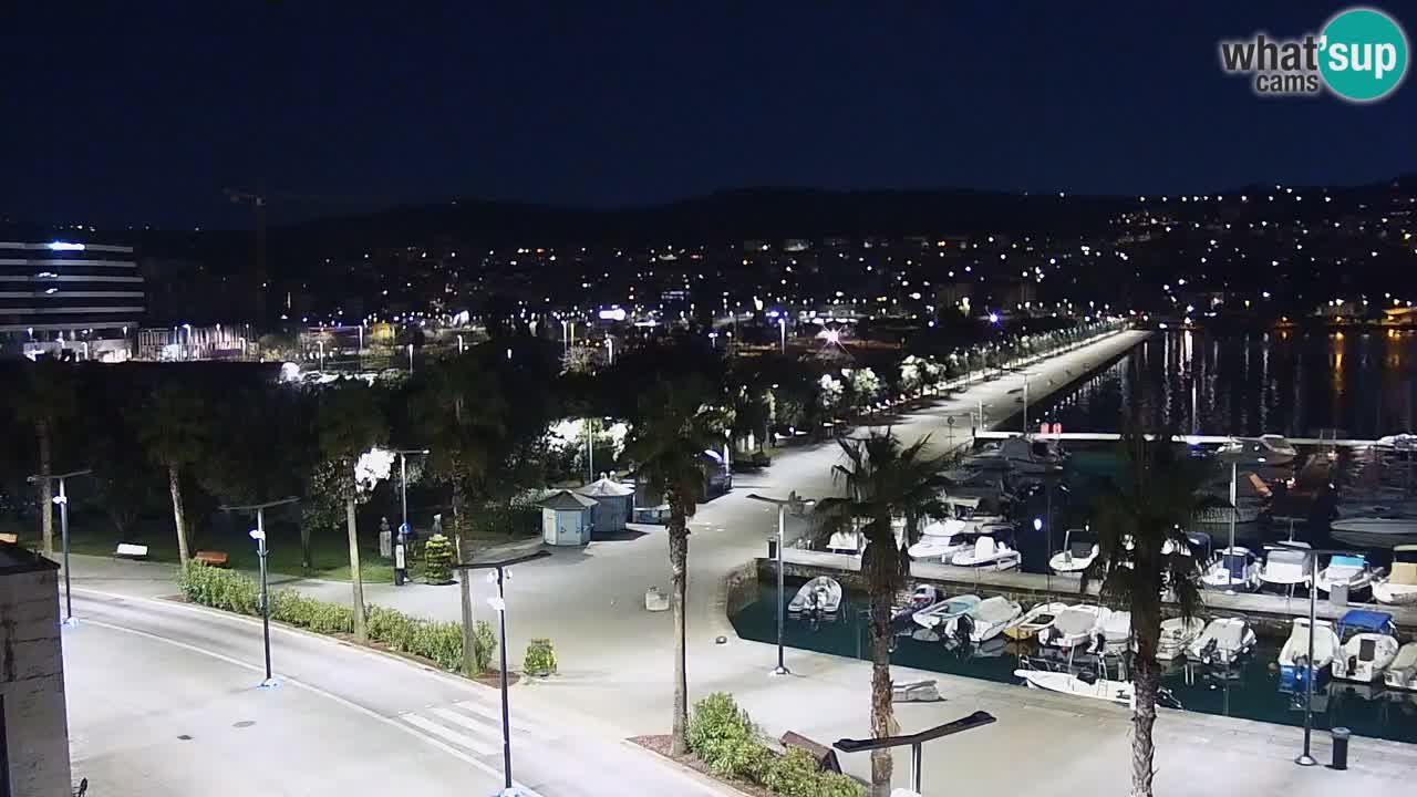Webcam Koper – Panorama des Jachthafens und der Promenade vom Hotel Grand Koper