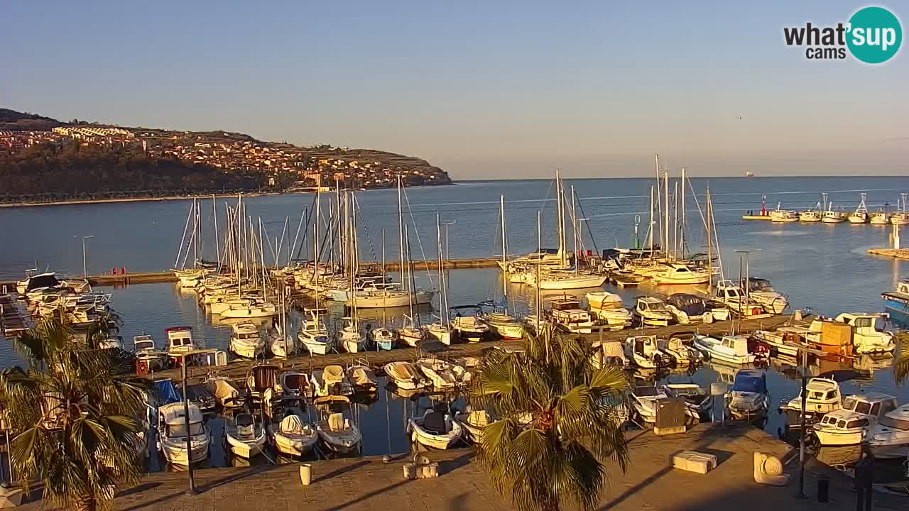 Camera en vivo Koper – puerto deportivo y paseo marítimo desde el Hotel Grand Koper