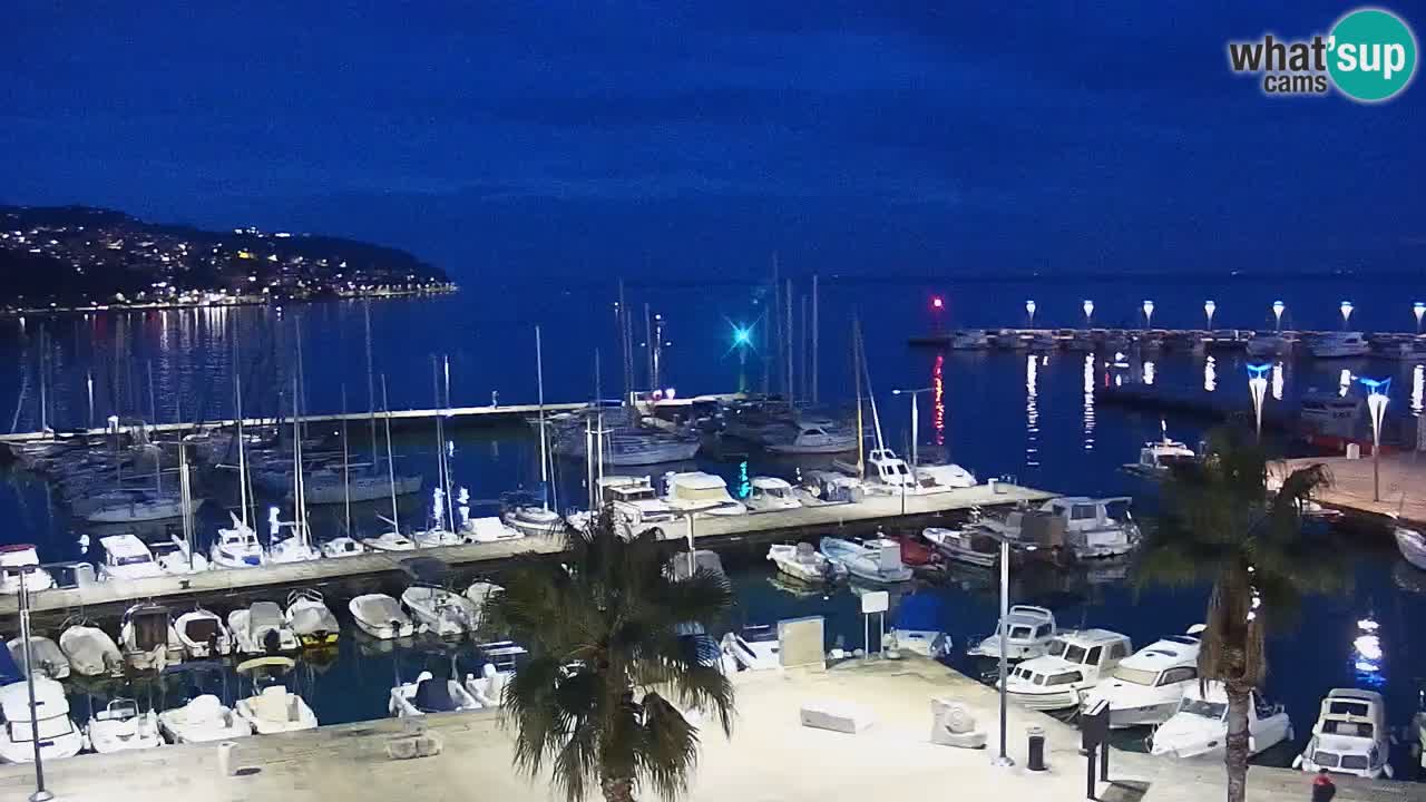 Webcam Koper – Panorama of the marina and promenade from the Grand Hotel Koper