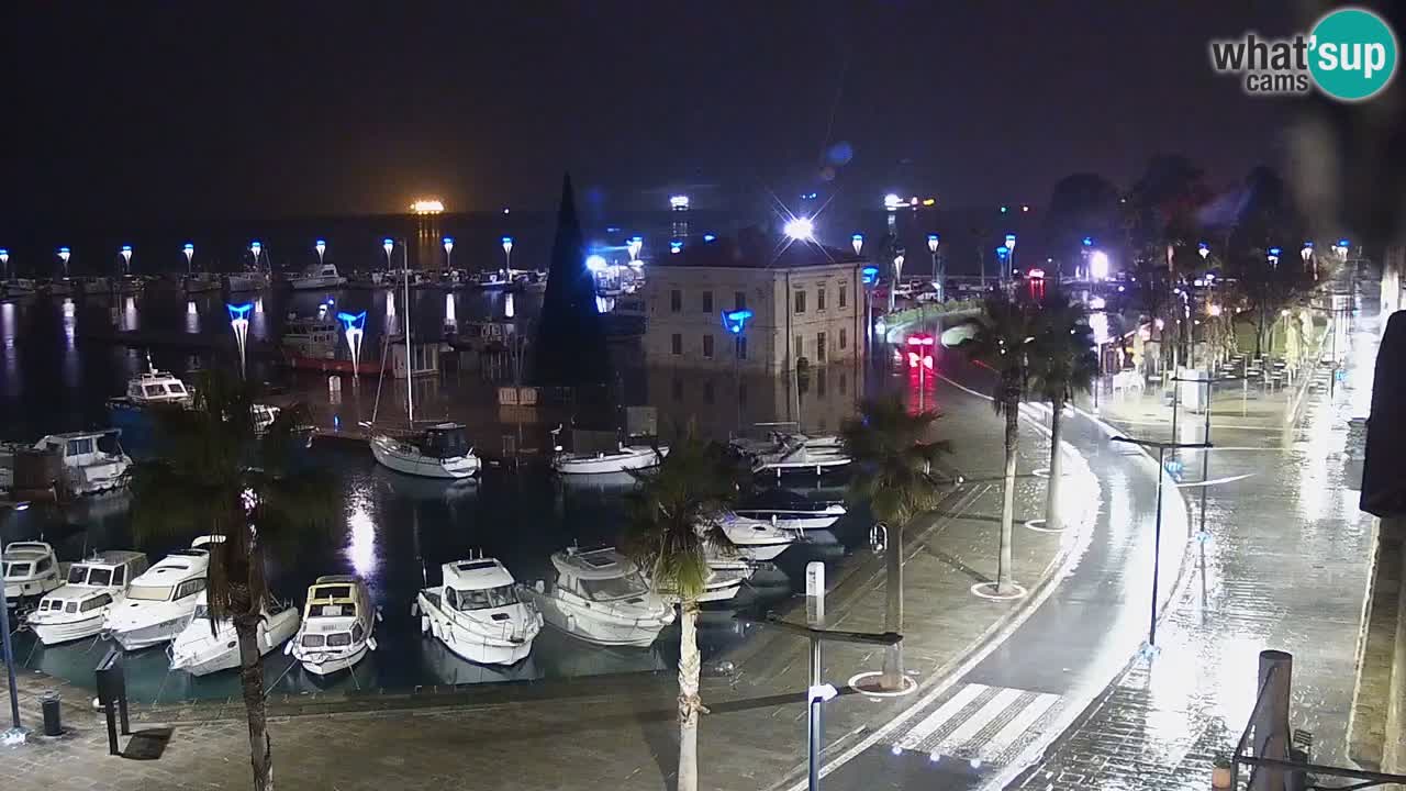 Webcam Koper – Panorama de la marina et de la promenade depuis le Grand Hotel Koper