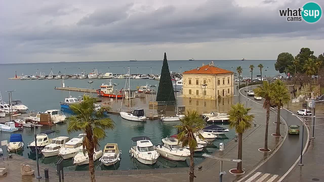 Camera en vivo Koper – puerto deportivo y paseo marítimo desde el Hotel Grand Koper