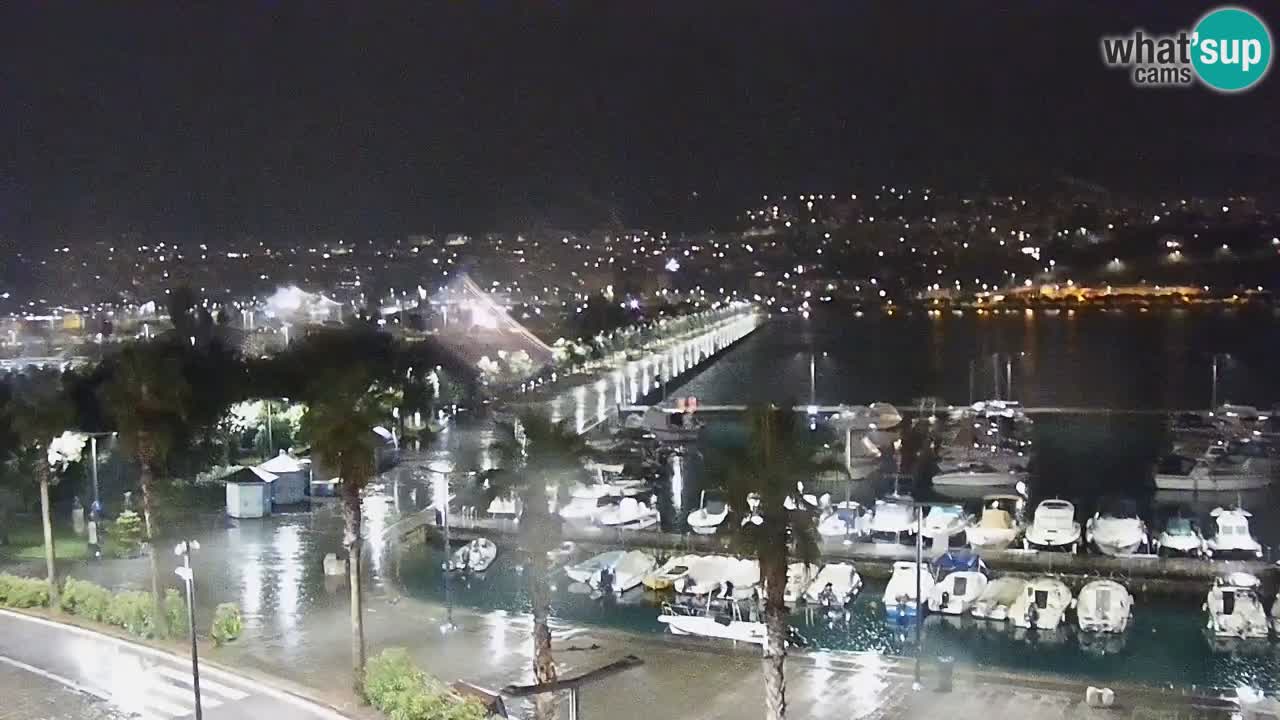 Webcam Koper – Panorama des Jachthafens und der Promenade vom Hotel Grand Koper