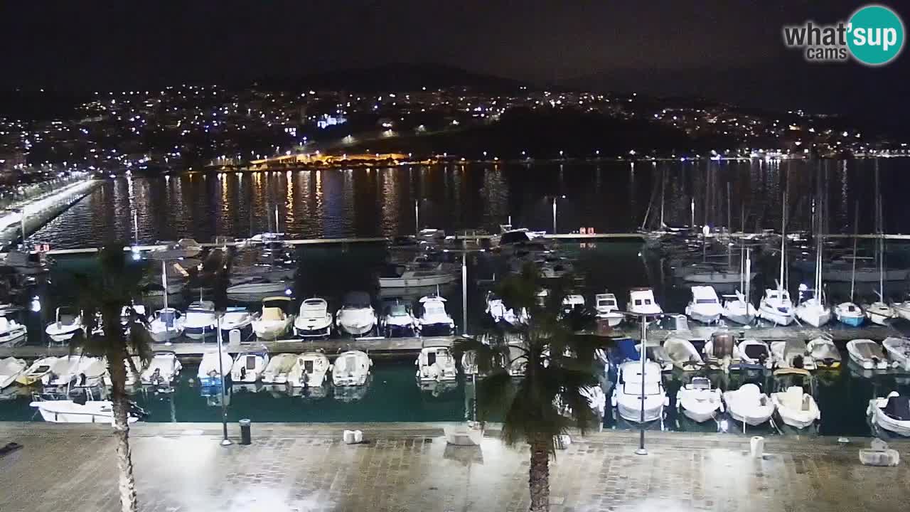 Webcam Koper – Panorama of the marina and promenade from the Grand Hotel Koper